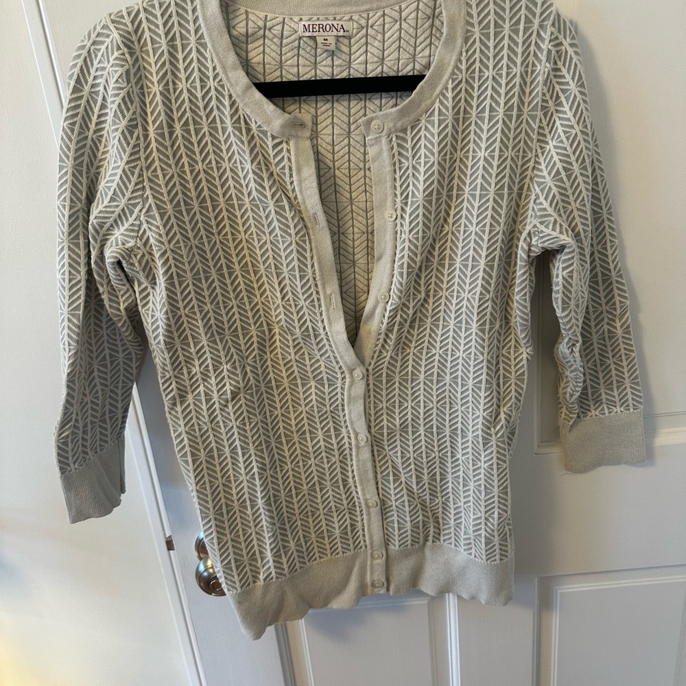 Merona Women's Gray Patterned Cardigan